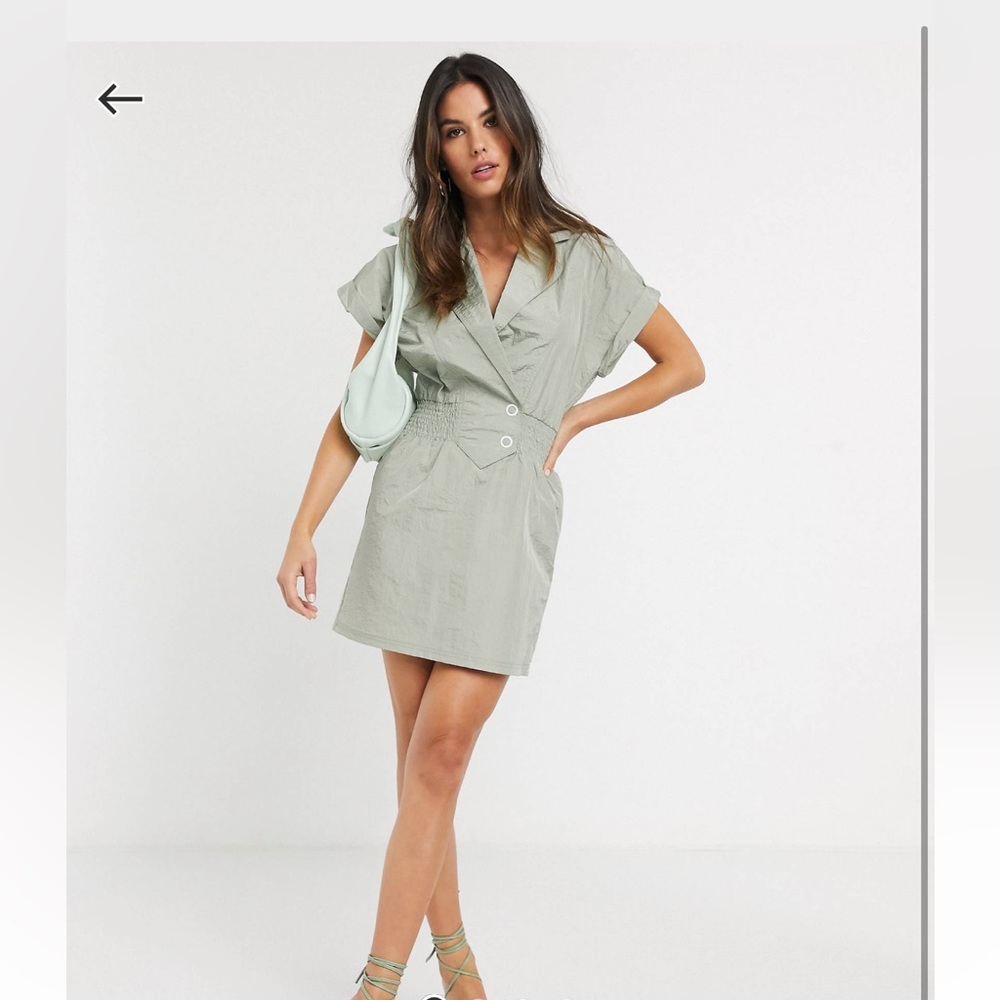 River Island desert luxe dress in sage